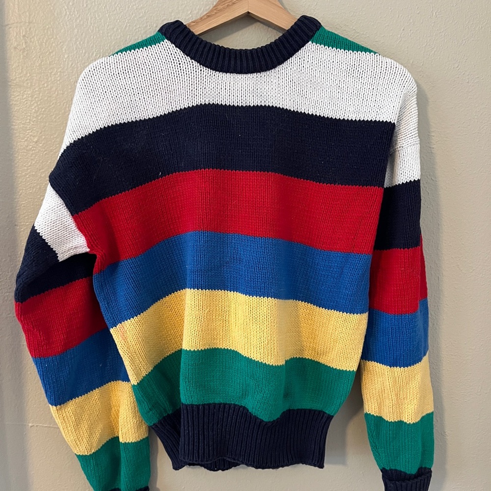 L.L. Bean Women's Colorful Striped Crewneck Sweater